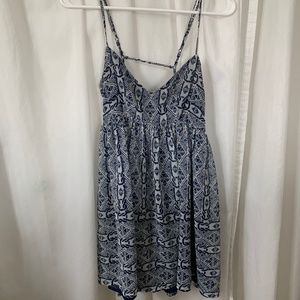 Blue printed summer dress size small